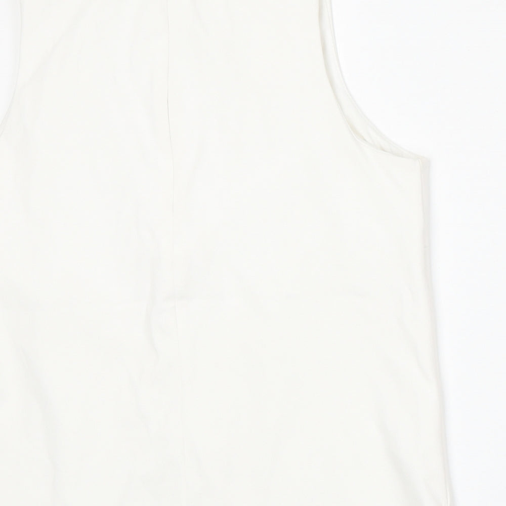 New Look Womens White Round Neck  Polyester Vest Jumper Size 12