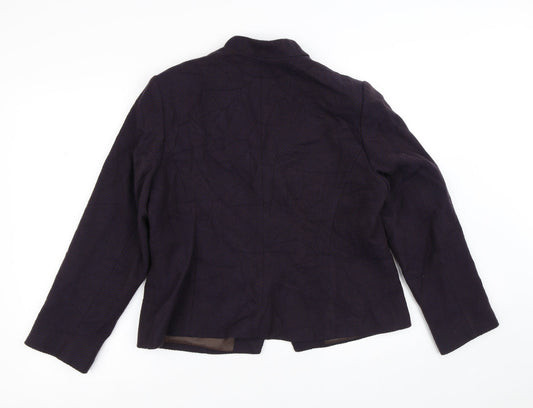 Minuet Womens Brown Striped  Jacket Blazer Size 16  Button