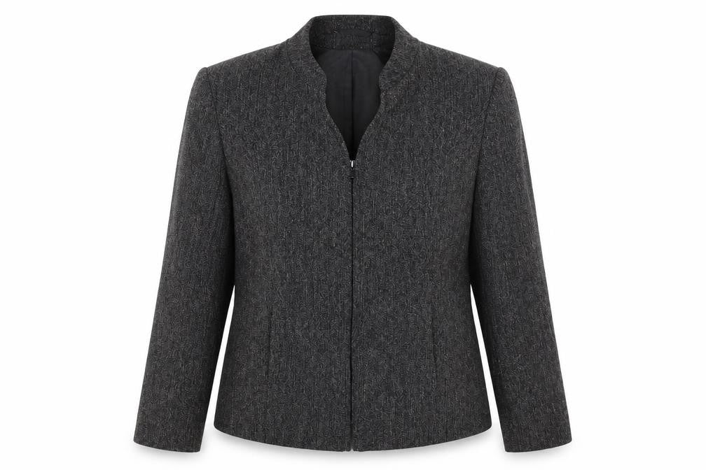 M&Co Womens Black Striped  Jacket Blazer Size 16  Zip