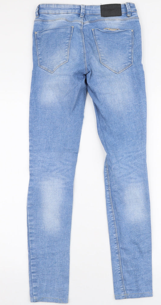 Zara Mens Blue  Polyester Skinny Jeans Size 27 in L30 in Slim Zip