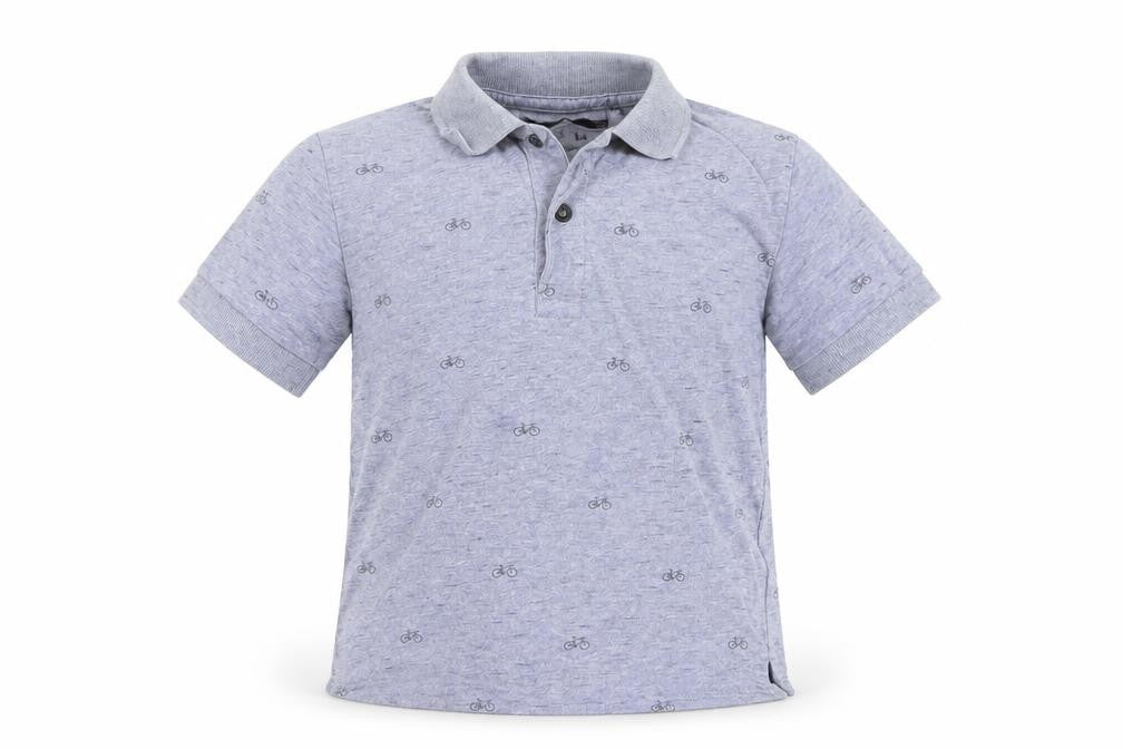 NEXT Boys Blue Geometric Cotton Basic Polo Size 2-3 Years Collared Button