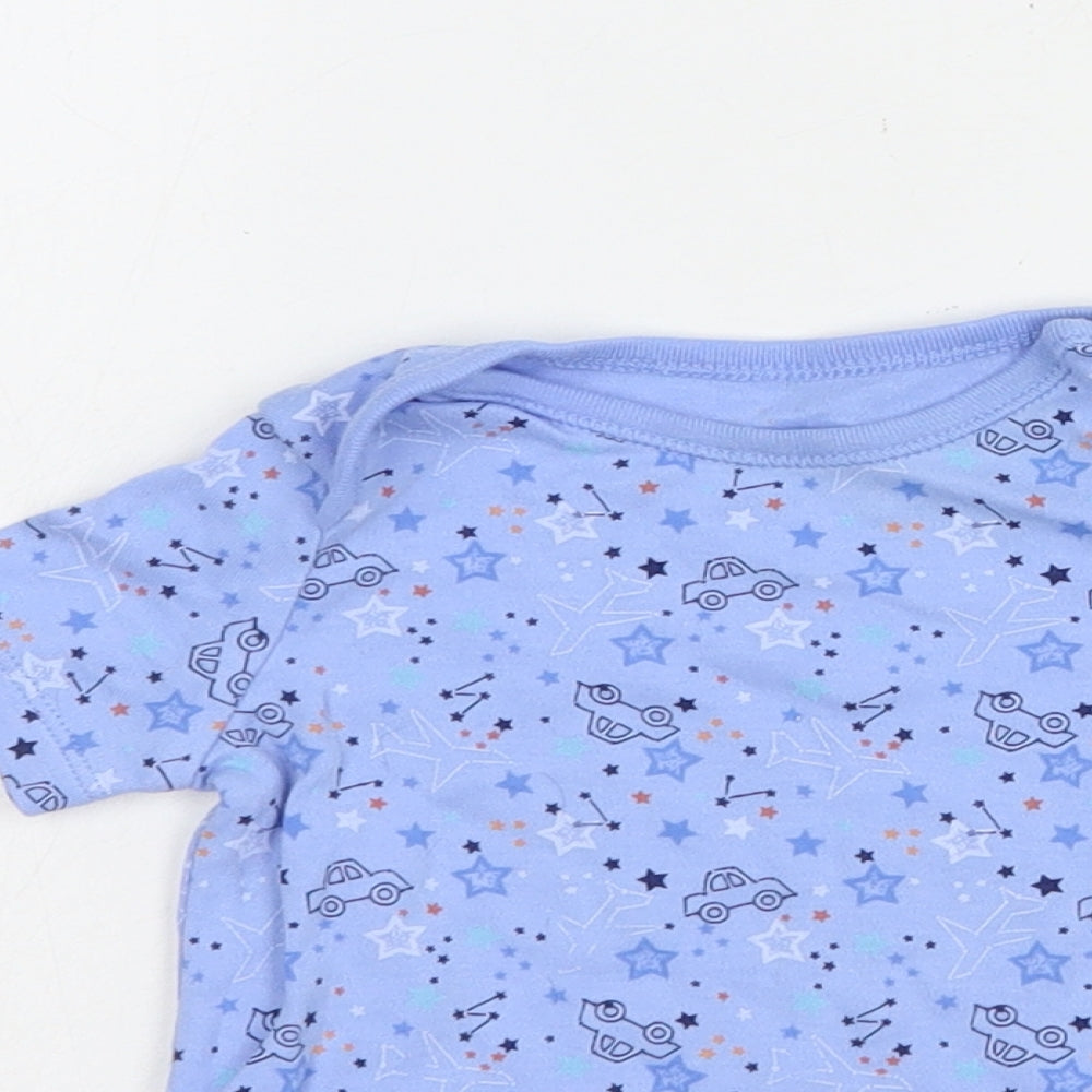 F&F Baby Blue Geometric Cotton Pullover T-Shirt Size 3-6 Months Crew Neck Pullover - Car Print
