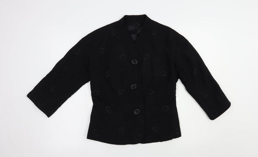 Hyvogue Womens Black   Jacket Blazer Size 12  Button