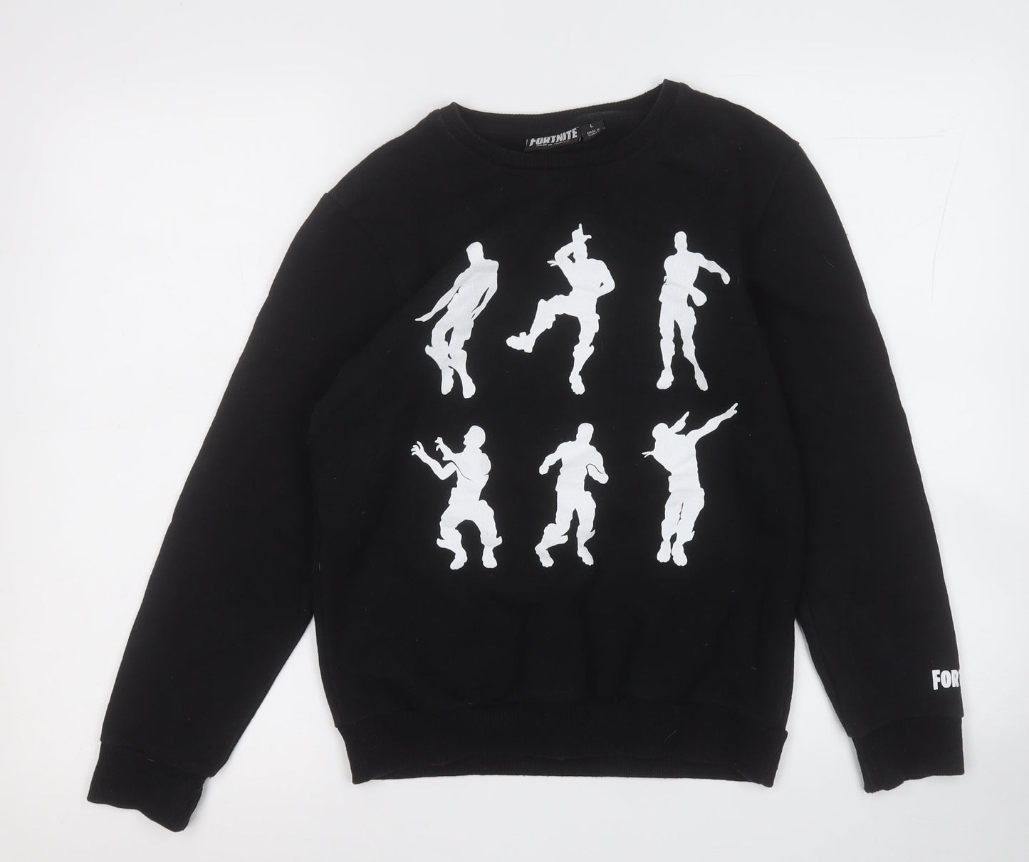 Primark Mens Black  Polyester Pullover Sweatshirt Size L   - Fortnite