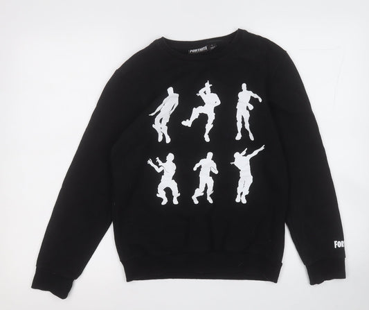 Primark Mens Black  Polyester Pullover Sweatshirt Size L   - Fortnite