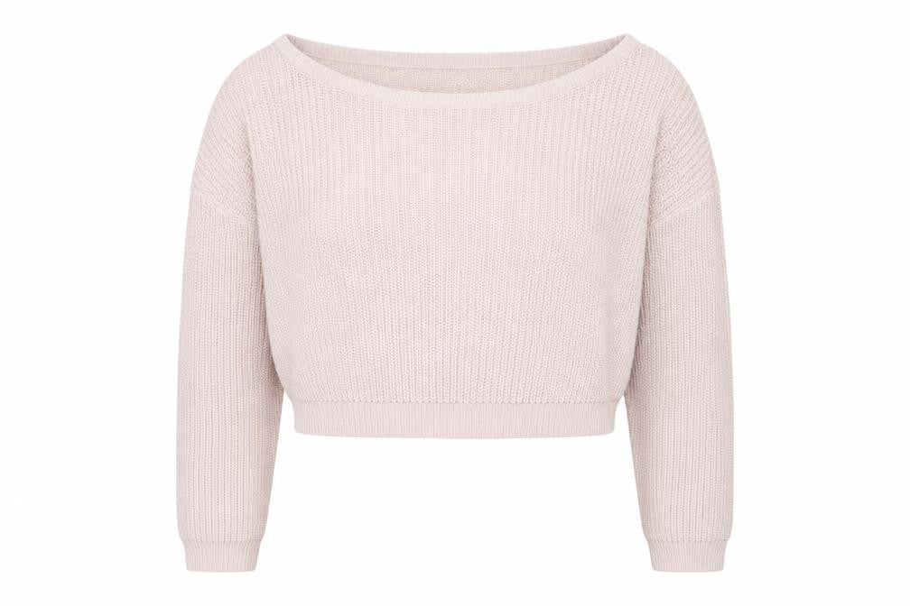 PRETTYLITTLETHING Womens Pink Boat Neck  Acrylic Pullover Jumper Size S