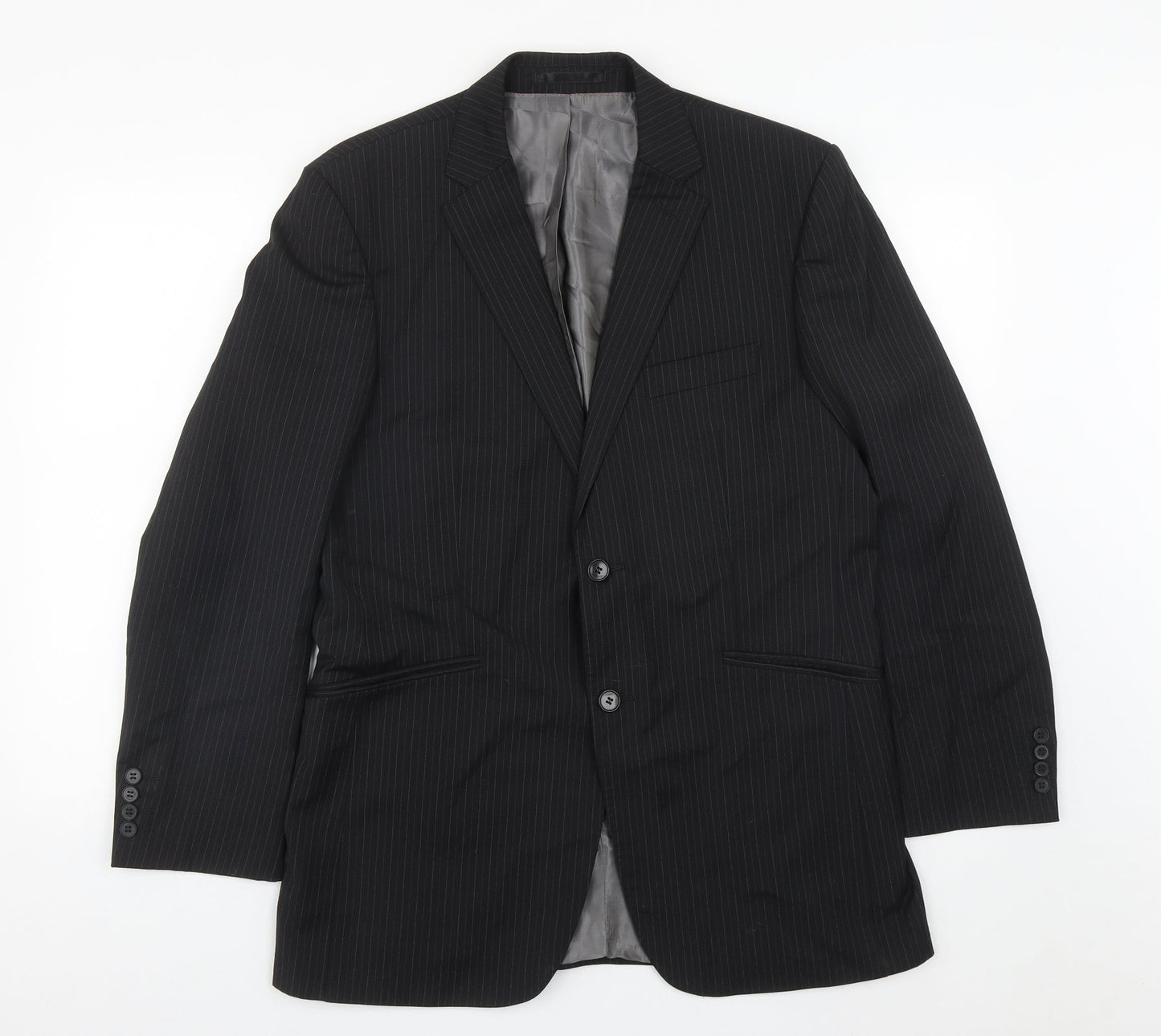 City Survival Mens Black  Polyester Jacket Suit Jacket Size 40