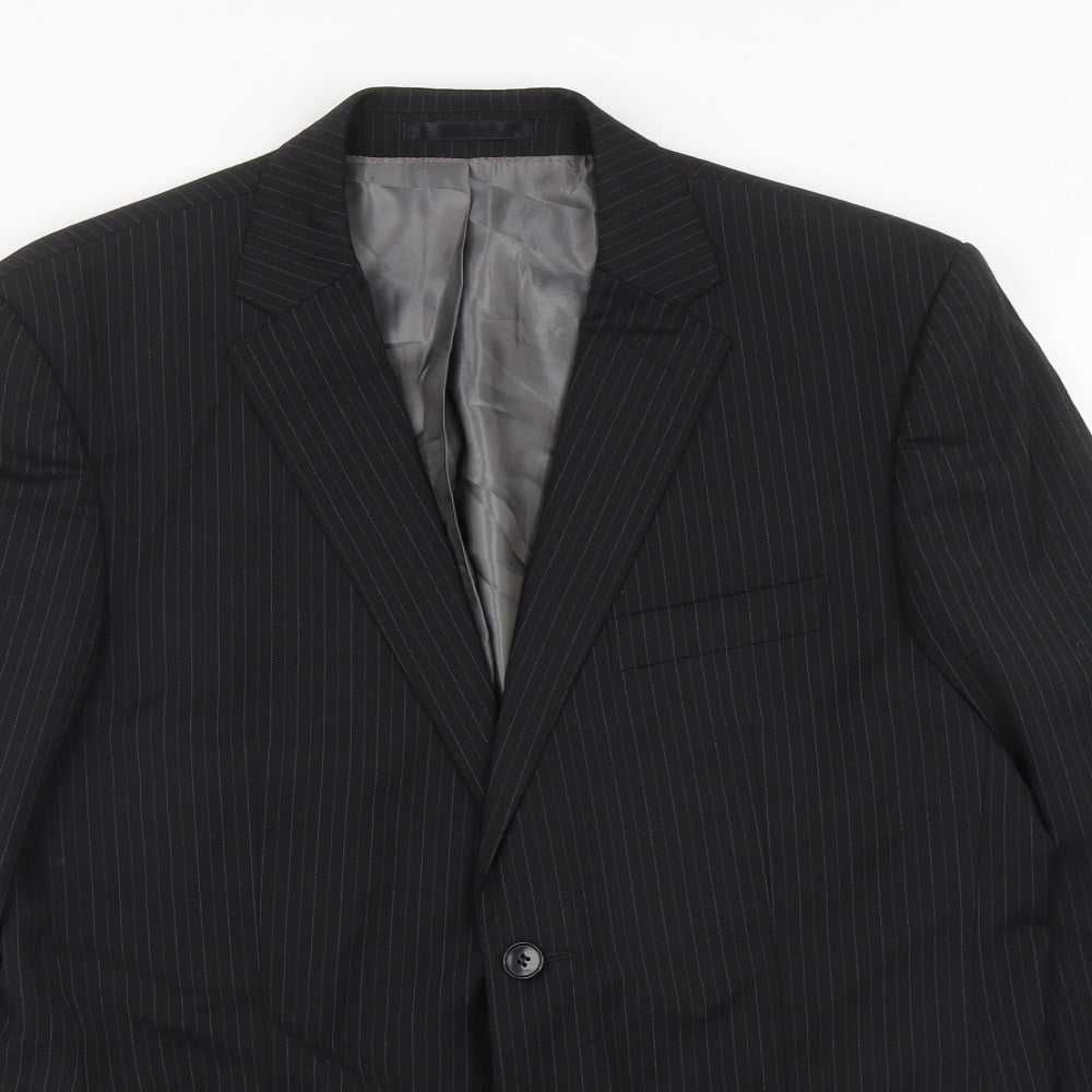 City Survival Mens Black  Polyester Jacket Suit Jacket Size 40
