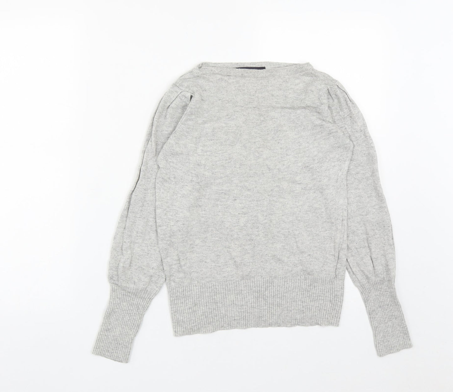Marks and Spencer Womens Grey Round Neck  Viscose Pullover Jumper Size 8