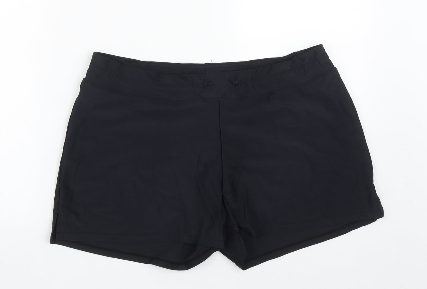 Cross1946 Womens Black  Polyamide Sweat Shorts Size 34 in  Regular Drawstring