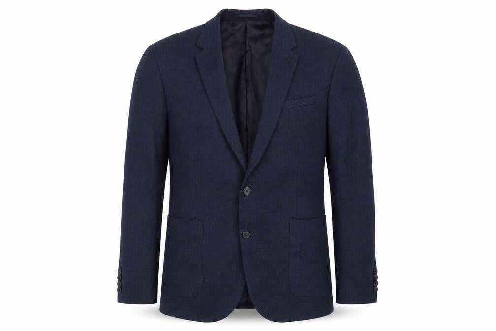 TU Mens Blue  Viscose Jacket Suit Jacket Size 42