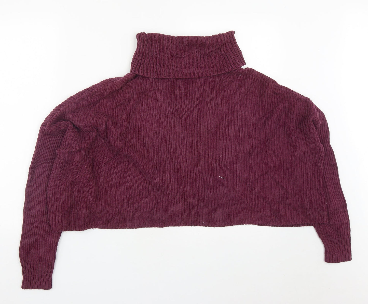 Hollister Womens Purple Roll Neck  Cotton Pullover Jumper Size S   - Cropped