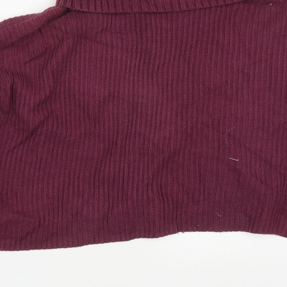 Hollister Womens Purple Roll Neck  Cotton Pullover Jumper Size S   - Cropped