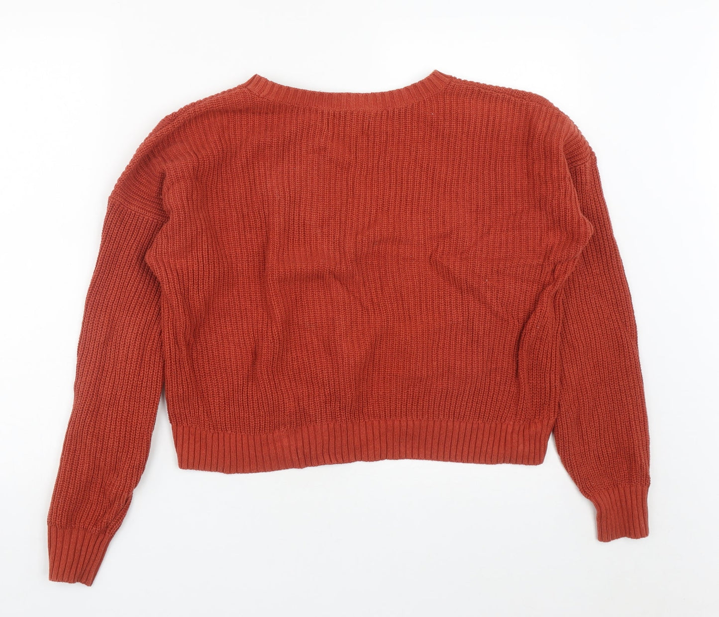 Hollister Womens Brown Round Neck  Cotton Pullover Jumper Size S