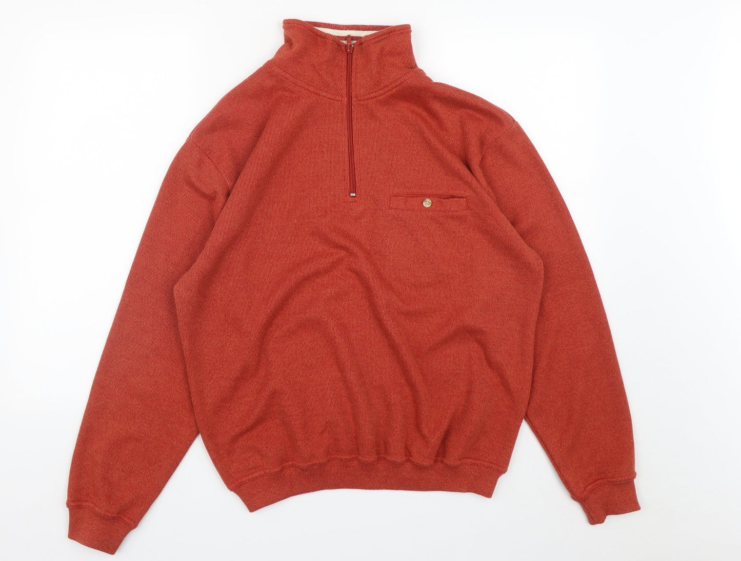 Premier Man Mens Orange  Polyester Pullover Sweatshirt Size S