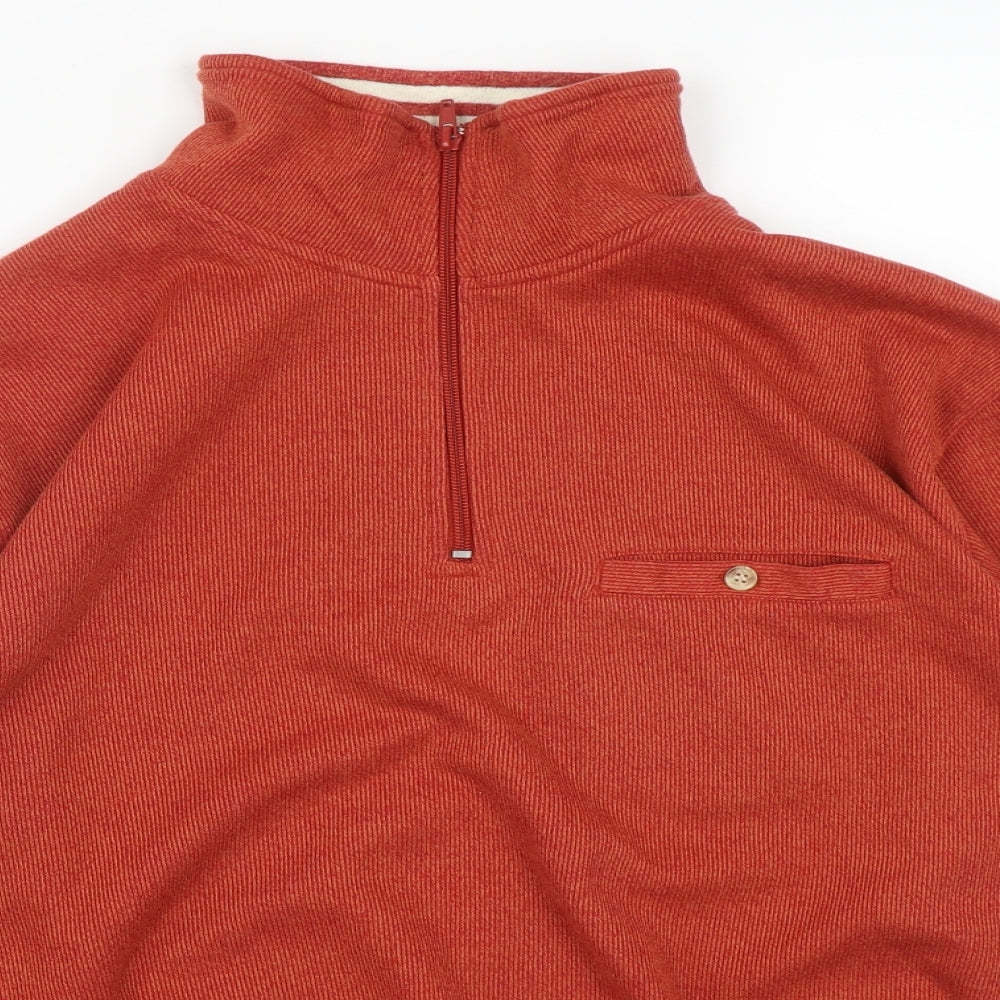 Premier Man Mens Orange  Polyester Pullover Sweatshirt Size S
