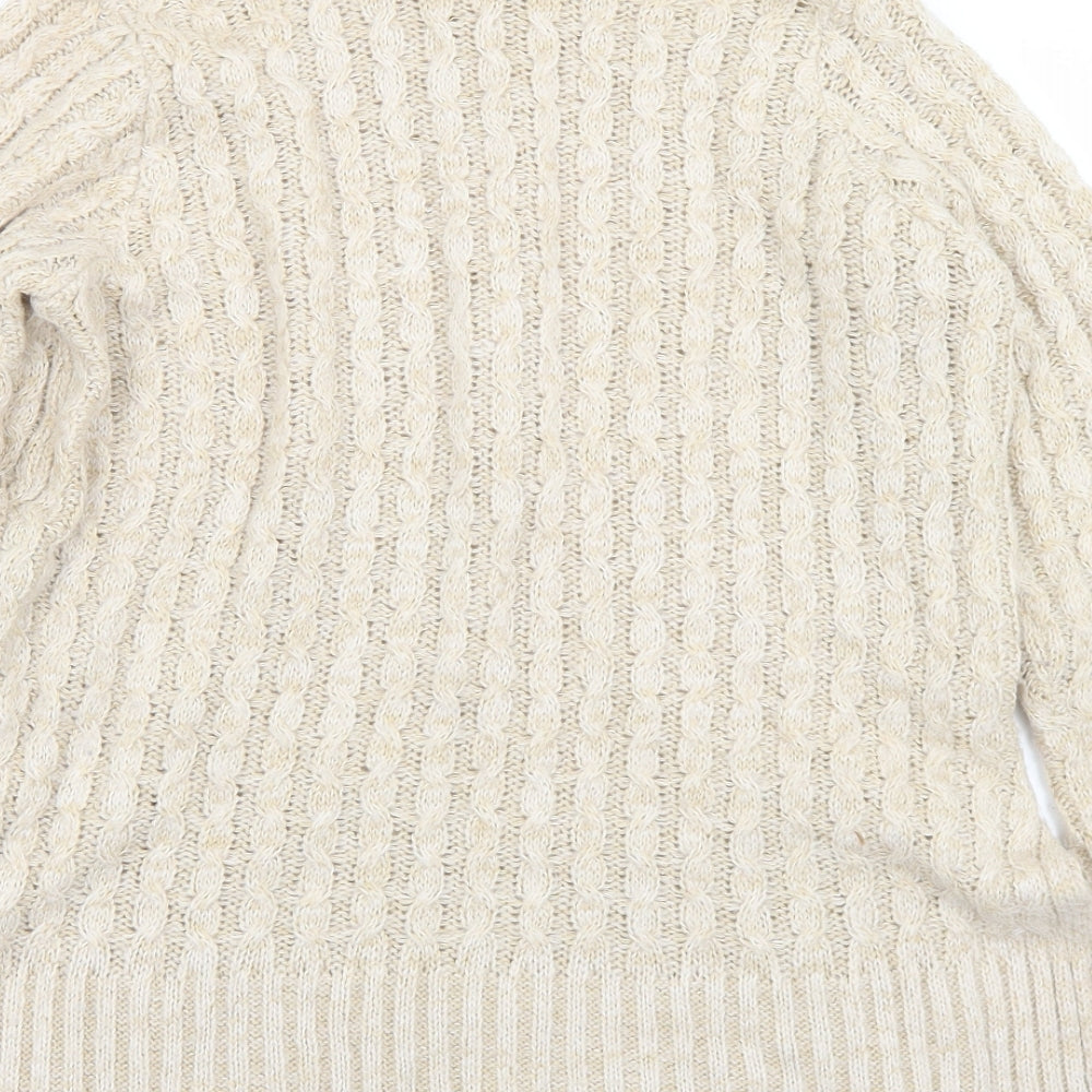 M&Co Womens Beige Roll Neck  Acrylic Pullover Jumper Size 10