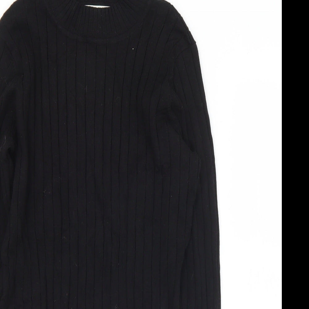 H&M Womens Beige Mock Neck  Viscose Pullover Jumper Size L