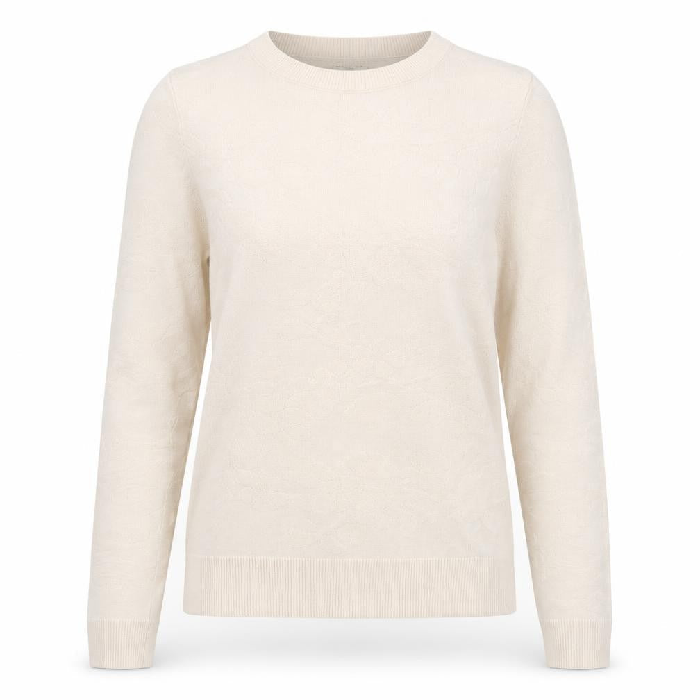 NEXT Womens Ivory Round Neck Floral Nylon Pullover Jumper Size 6