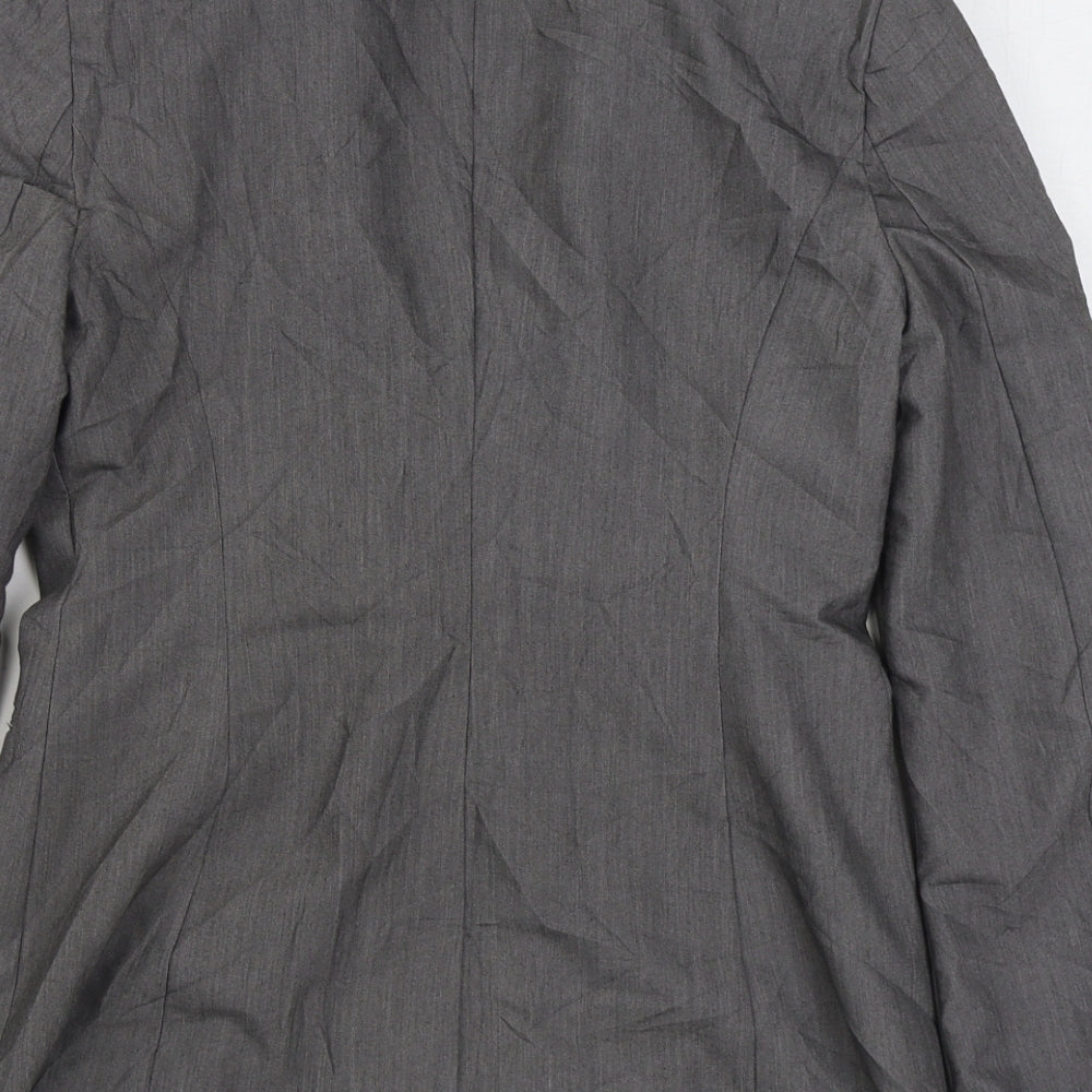 Denim & Co. Womens Grey   Jacket Blazer Size 8  Button