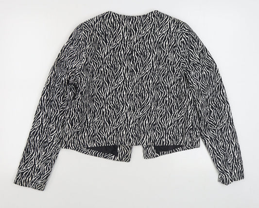 Atmosphere Womens Black Animal Print  Jacket Blazer Size 14