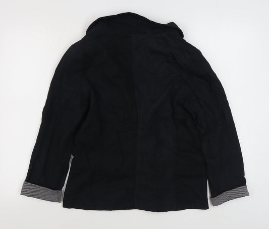 Internacionale Womens Black   Jacket Blazer Size 14  Button