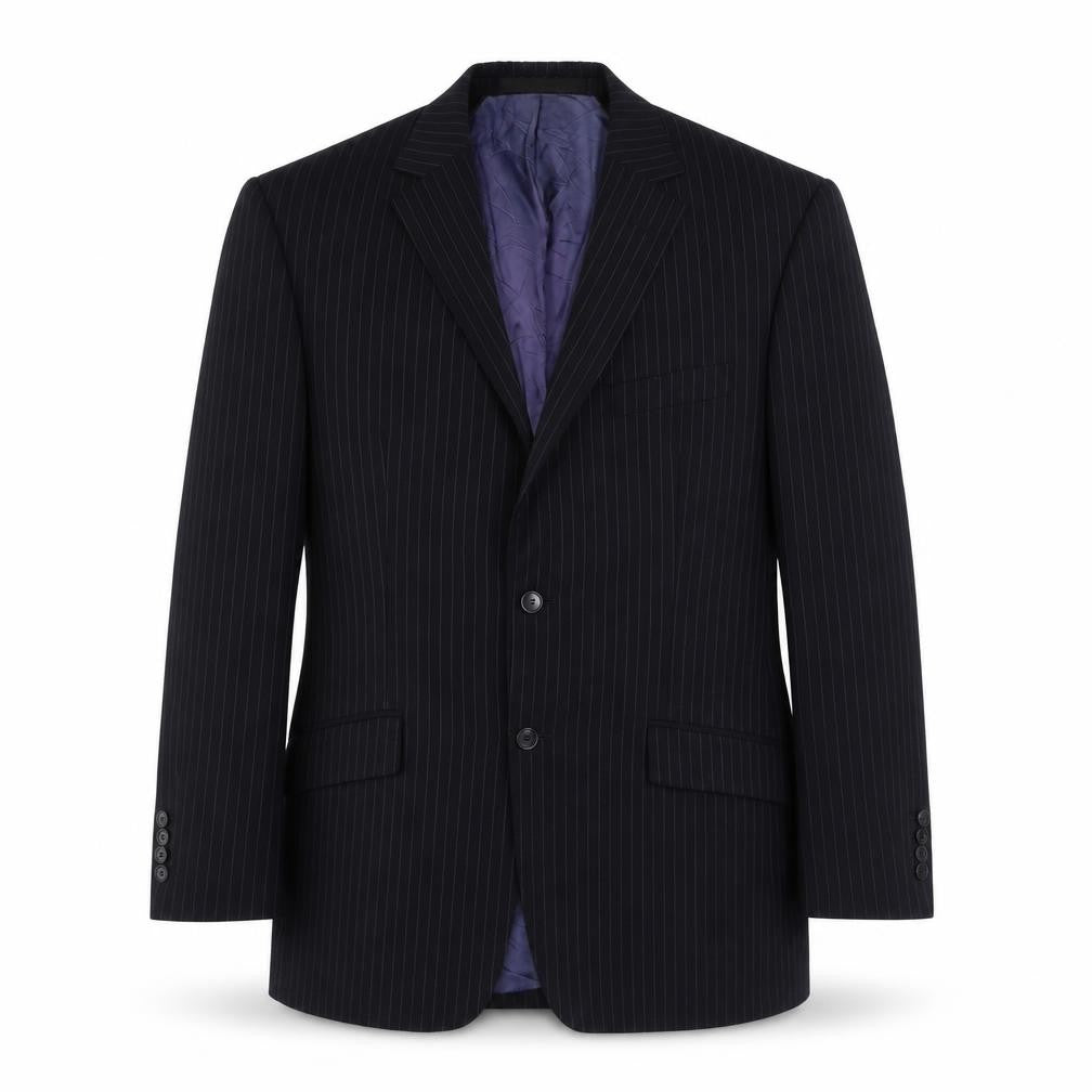 Marks and Spencer Mens Blue Striped Wool Jacket Suit Jacket Size 40