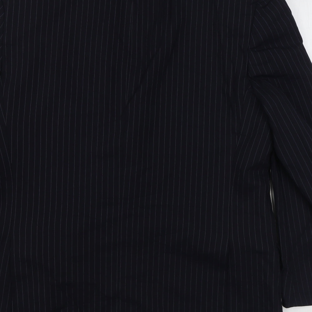 Marks and Spencer Mens Blue Striped Wool Jacket Suit Jacket Size 40