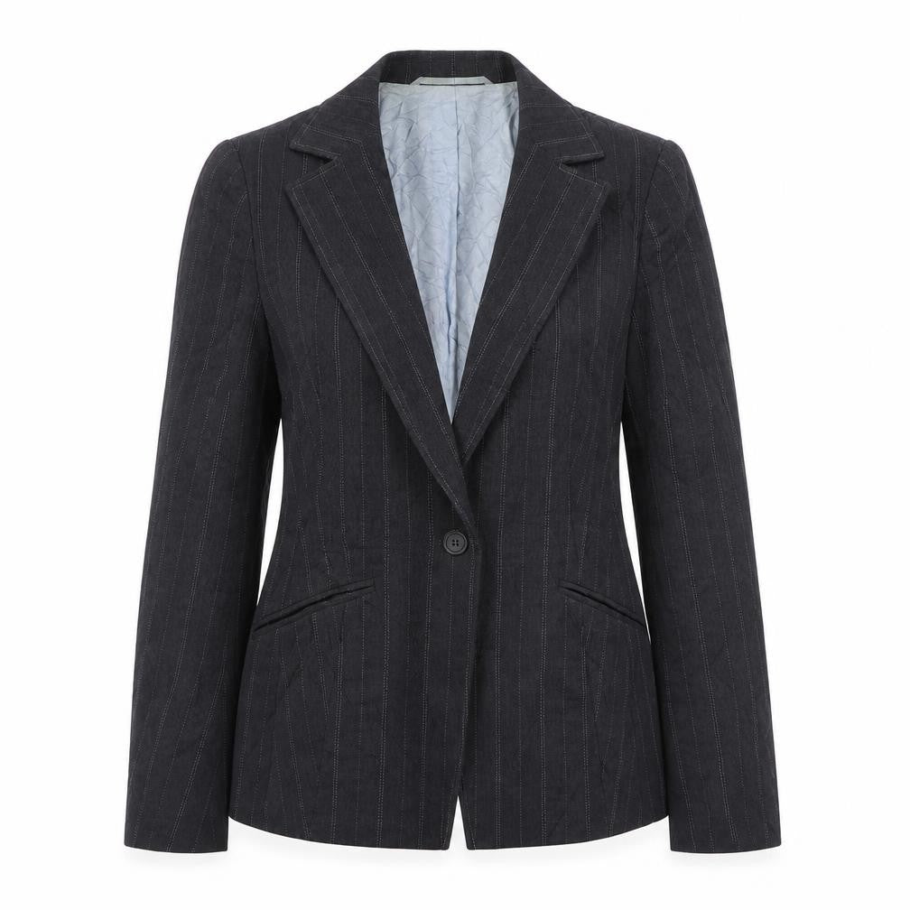 Planet Womens Grey Striped  Jacket Blazer Size 8  Button