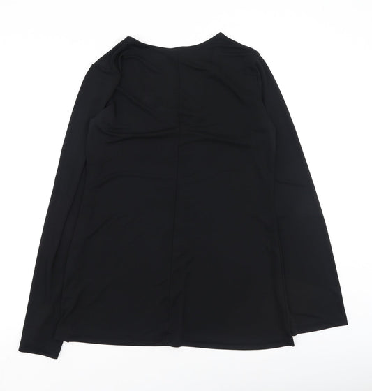 ASOS Womens Black  Polyester Basic Blouse Size 12 V-Neck