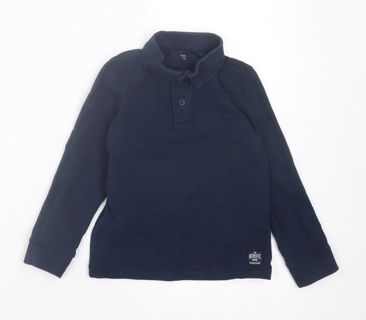 Star Boys Blue  Cotton Basic Polo Size 6 Years Collared Button