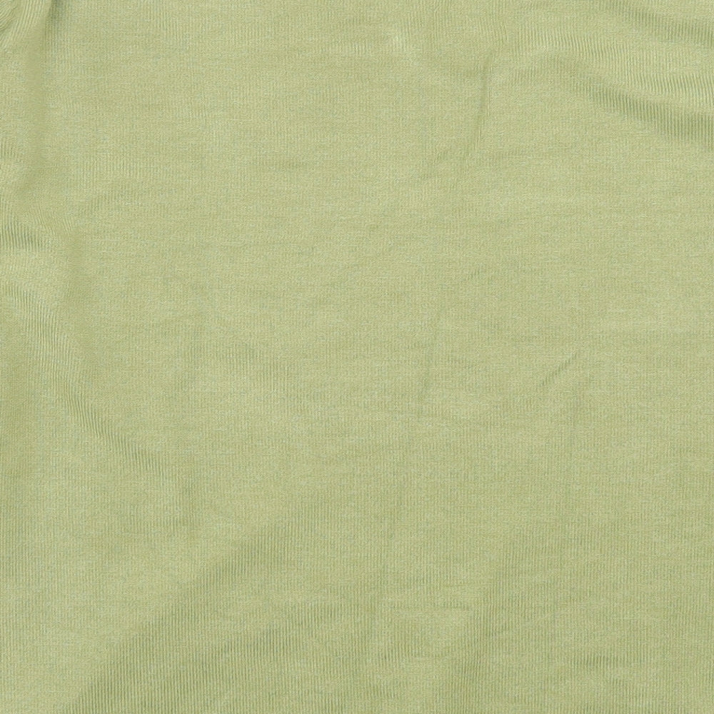 Paco Boutique  Womens Green V-Neck  Cotton Pullover Jumper Size 16