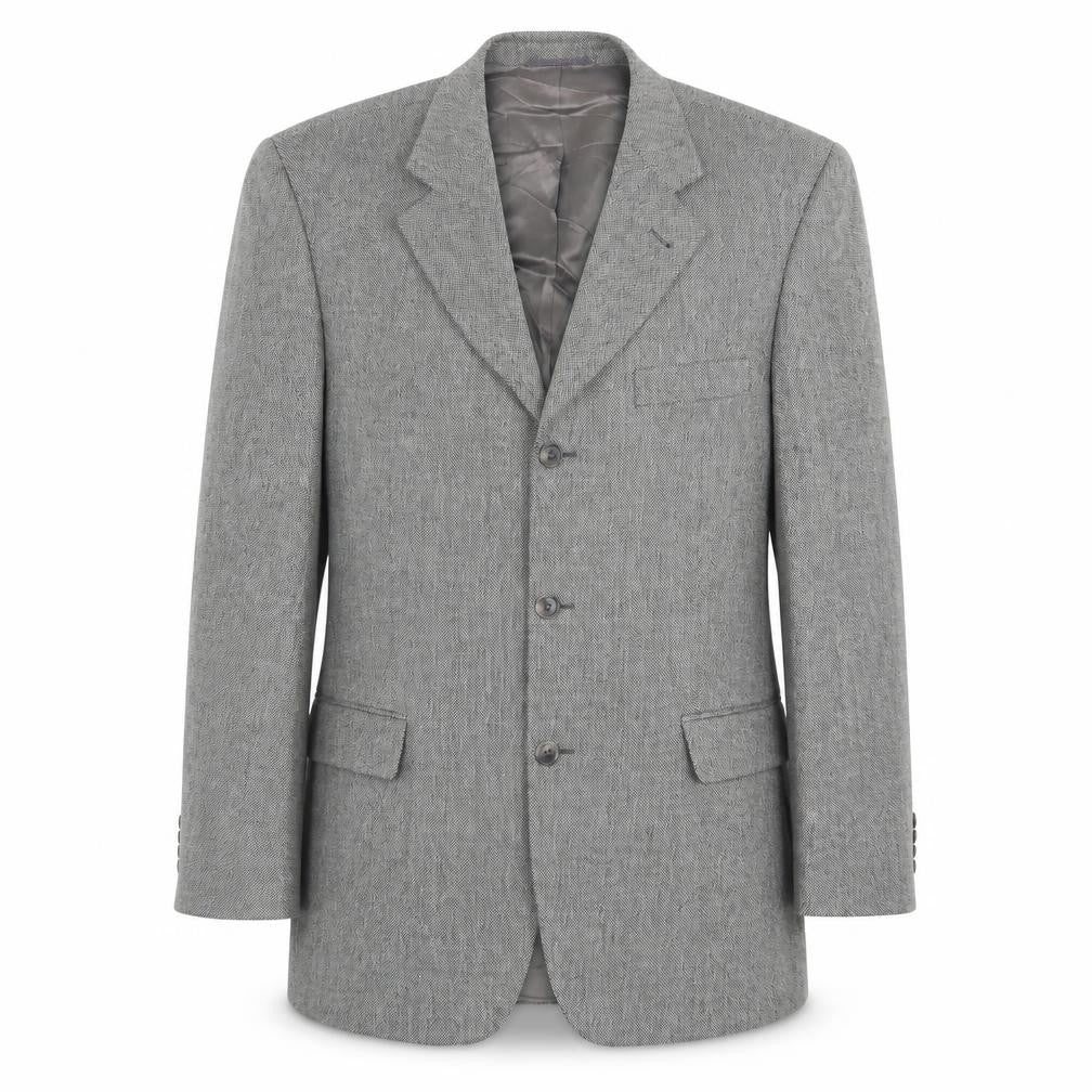 ROY ROBSON Mens Grey Plaid Wool Jacket Suit Jacket Size 42