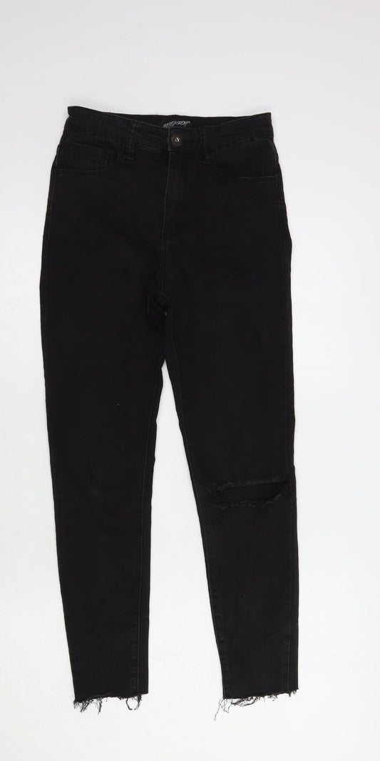 Monokrom Womens Black  Cotton Skinny Jeans Size 6 L25 in Regular Button