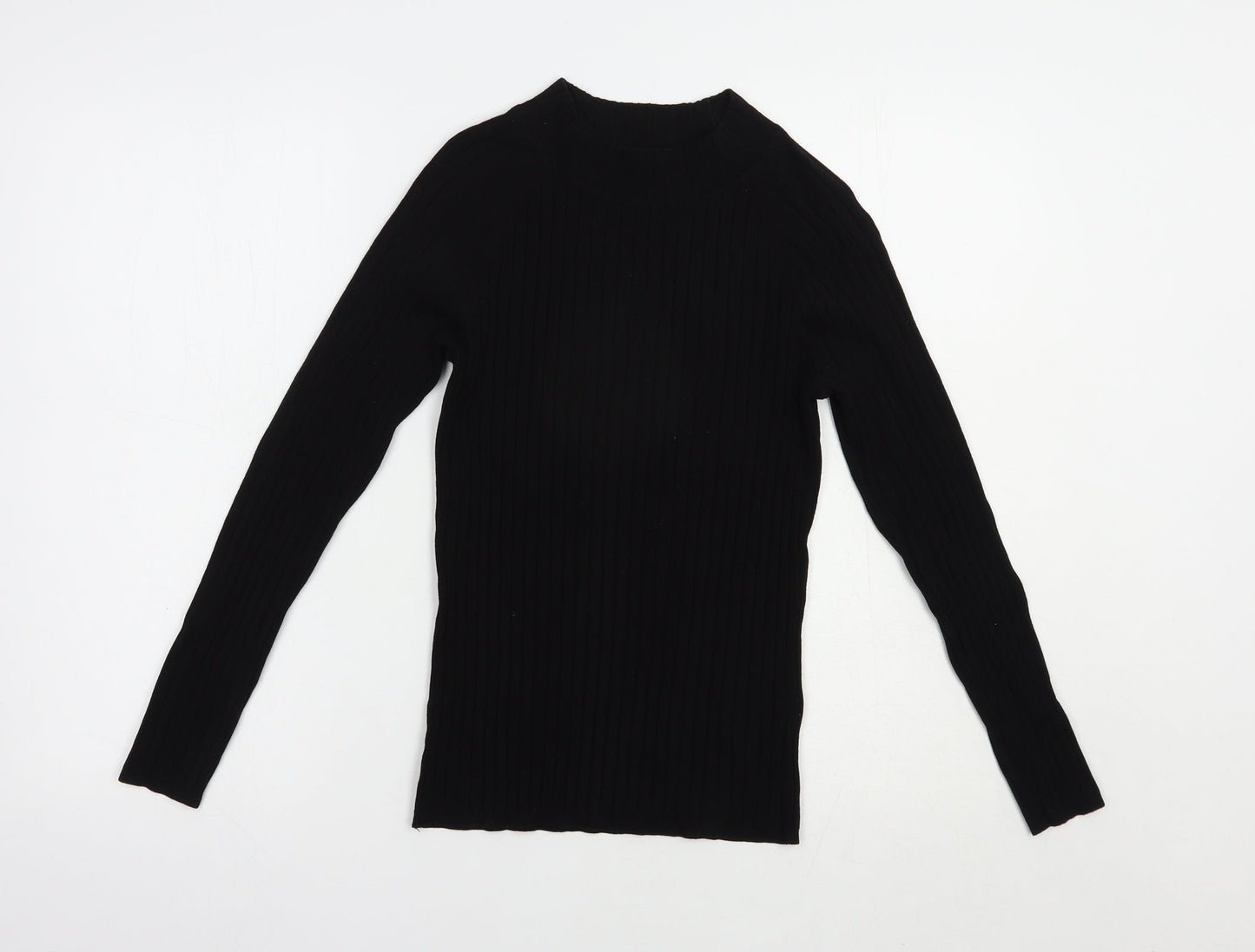 H&M Womens Black Mock Neck  Acrylic Pullover Jumper Size S