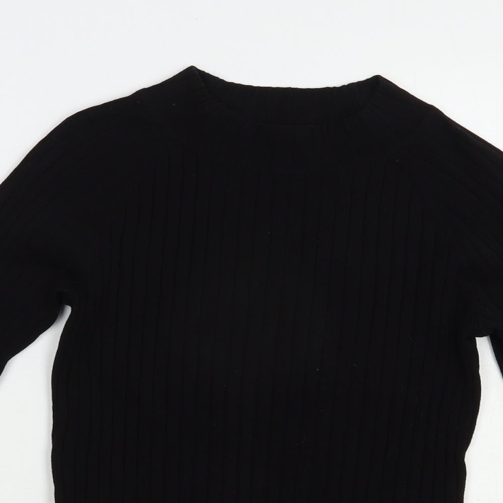H&M Womens Black Mock Neck  Acrylic Pullover Jumper Size S