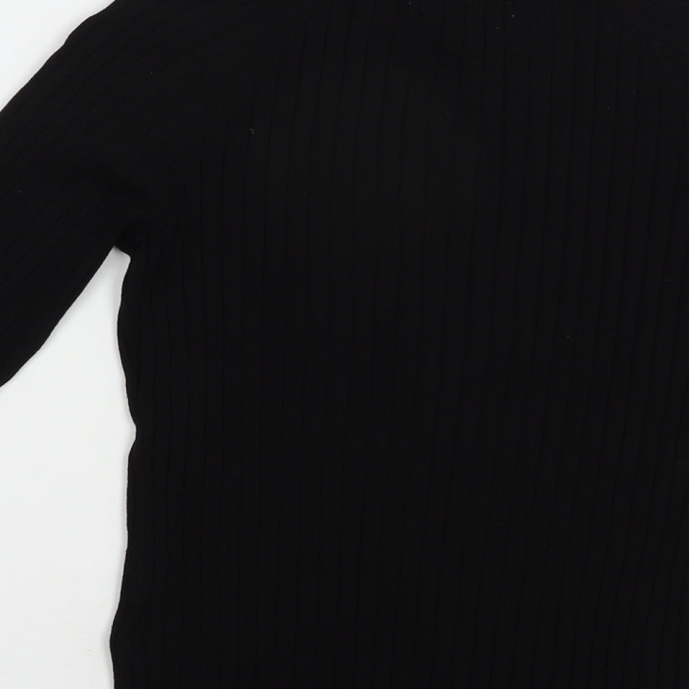 H&M Womens Black Mock Neck  Acrylic Pullover Jumper Size S