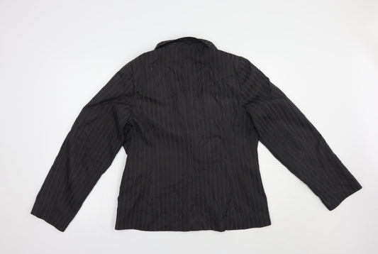George Womens Grey Striped  Jacket Blazer Size 16  Button