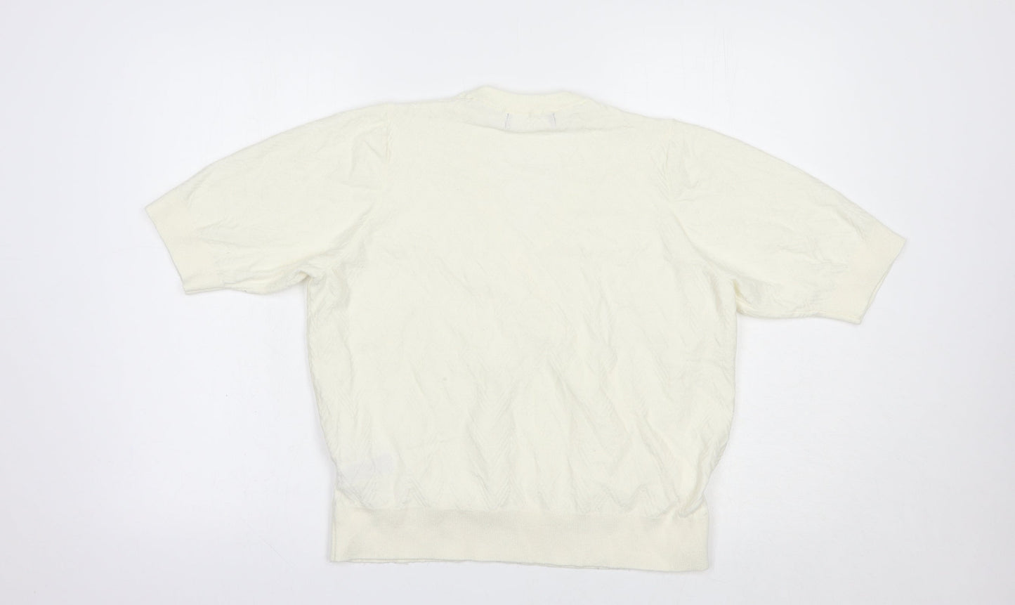 Marks and Spencer Womens Ivory V-Neck  Viscose Pullover Jumper Size L