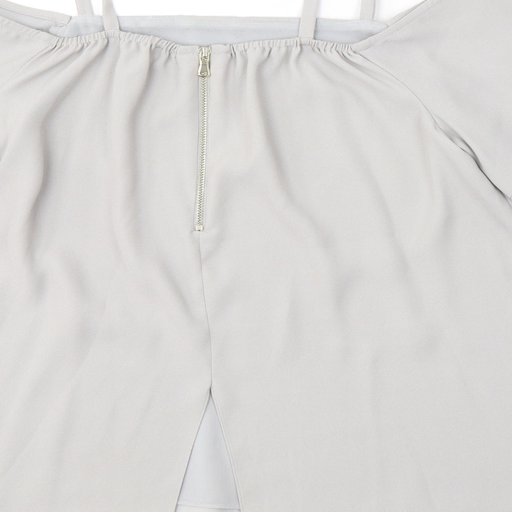 River Island Womens Grey  Polyester Camisole Blouse Size 12 Square Neck