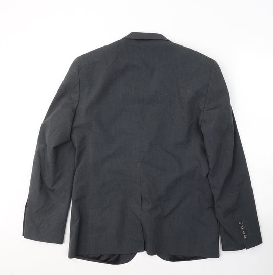 TU Mens Grey  Polyester Jacket Suit Jacket Size 40