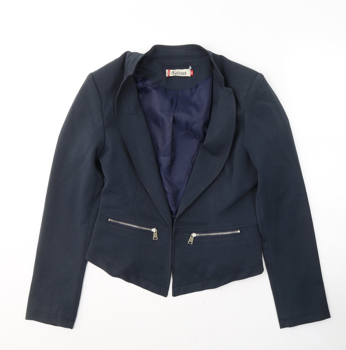 Kelyna Womens Blue  Polyester Jacket Suit Jacket Size M