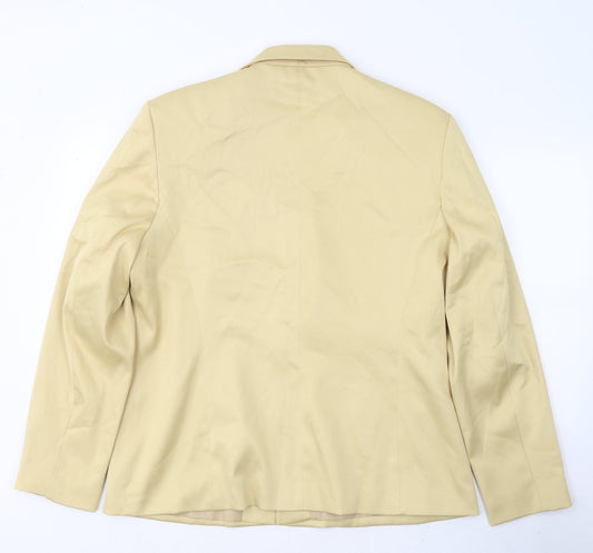 Style Womens Gold  Polyester Jacket Blazer Size 16