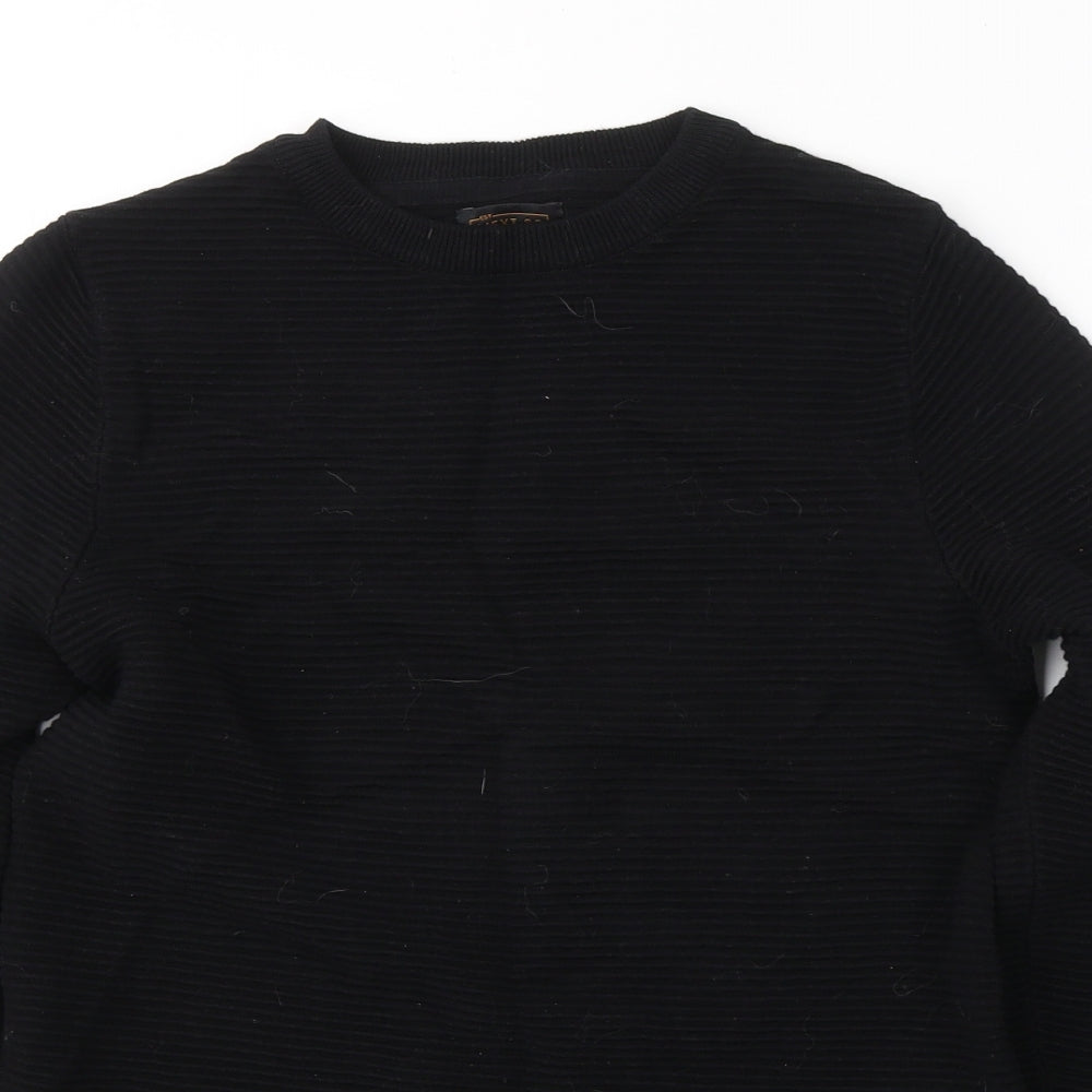 NEXT Boys Black Round Neck  Cotton Pullover Jumper Size 14 Years  Pullover