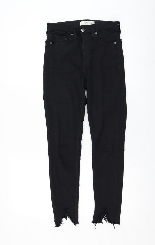 Topshop Womens Black  Cotton Skinny Jeans Size 26 in L30 in Regular Zip