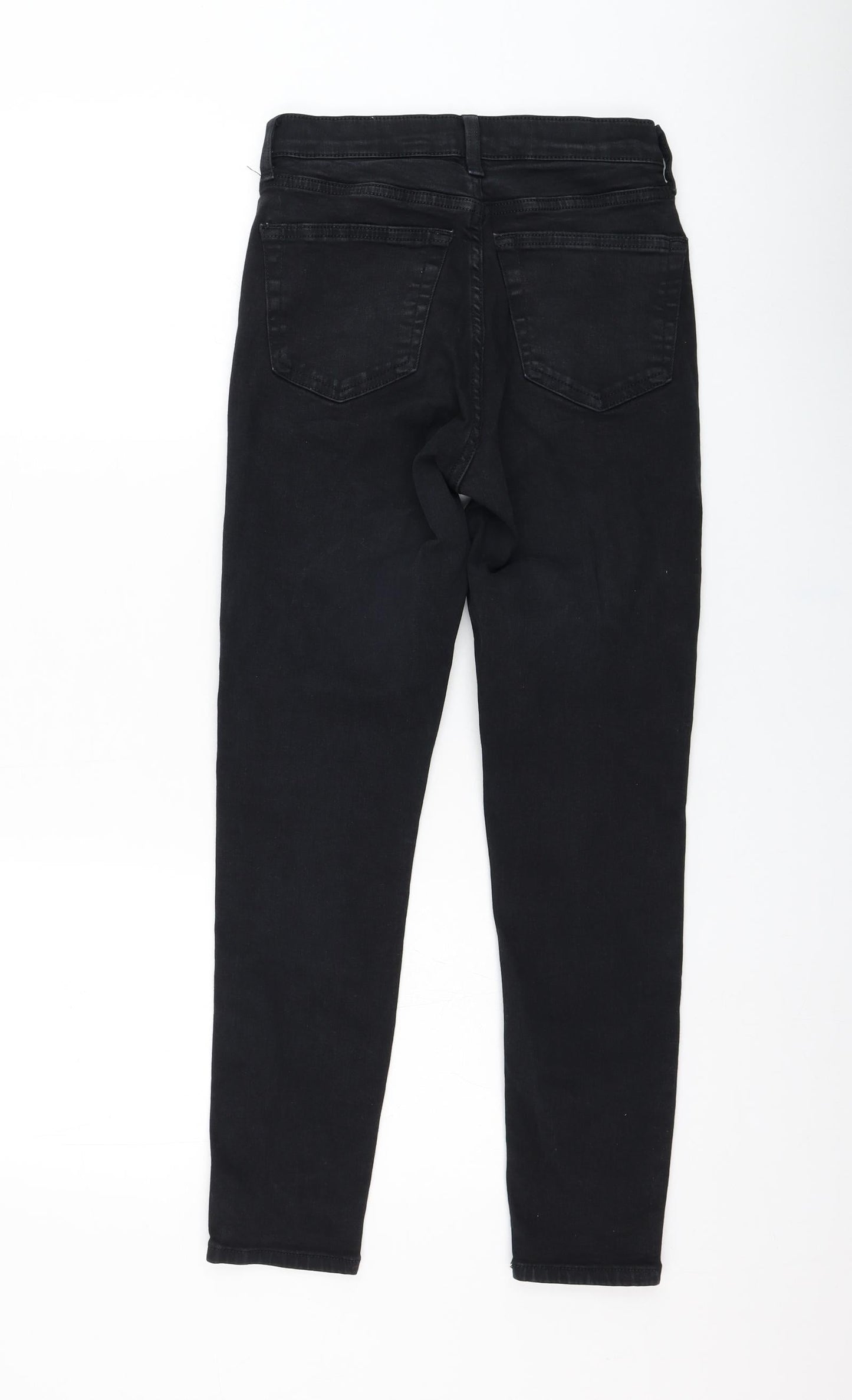 Topshop Womens Black  Cotton Skinny Jeans Size 26 in L30 in Regular Zip
