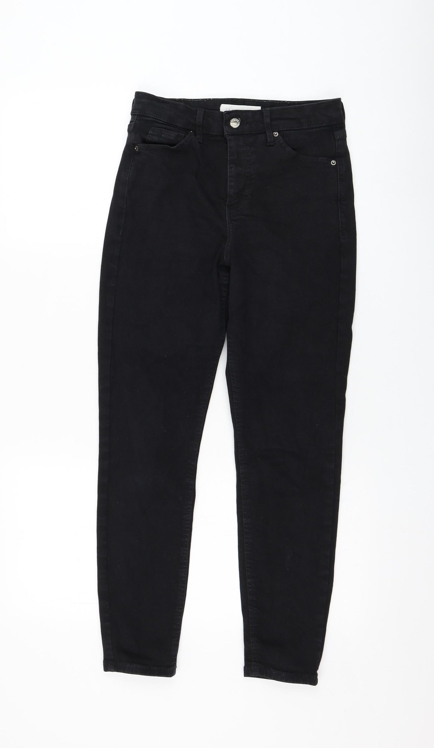 Topshop Womens Black  Cotton Skinny Jeans Size 26 in L30 in Regular Zip