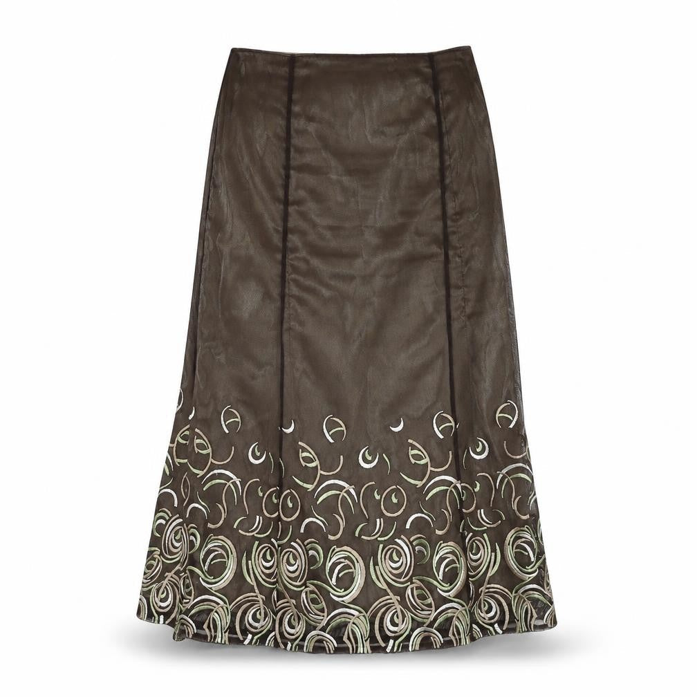 MINUET Womens Green  Polyester Straight & Pencil Skirt Size 14   Zip