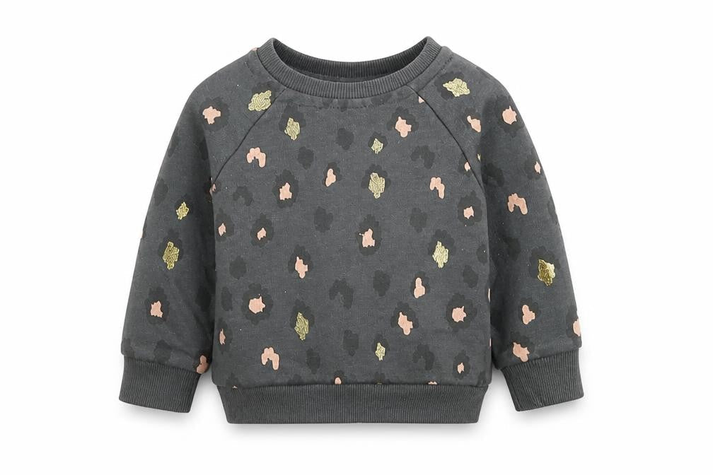 Primark Girls Grey Animal Print Cotton Pullover Jumper Size 3-6 Months  Pullover