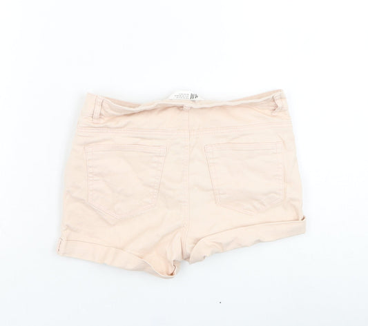 H&M Girls Pink  Cotton Bermuda Shorts Size 12-13 Years  Regular Zip